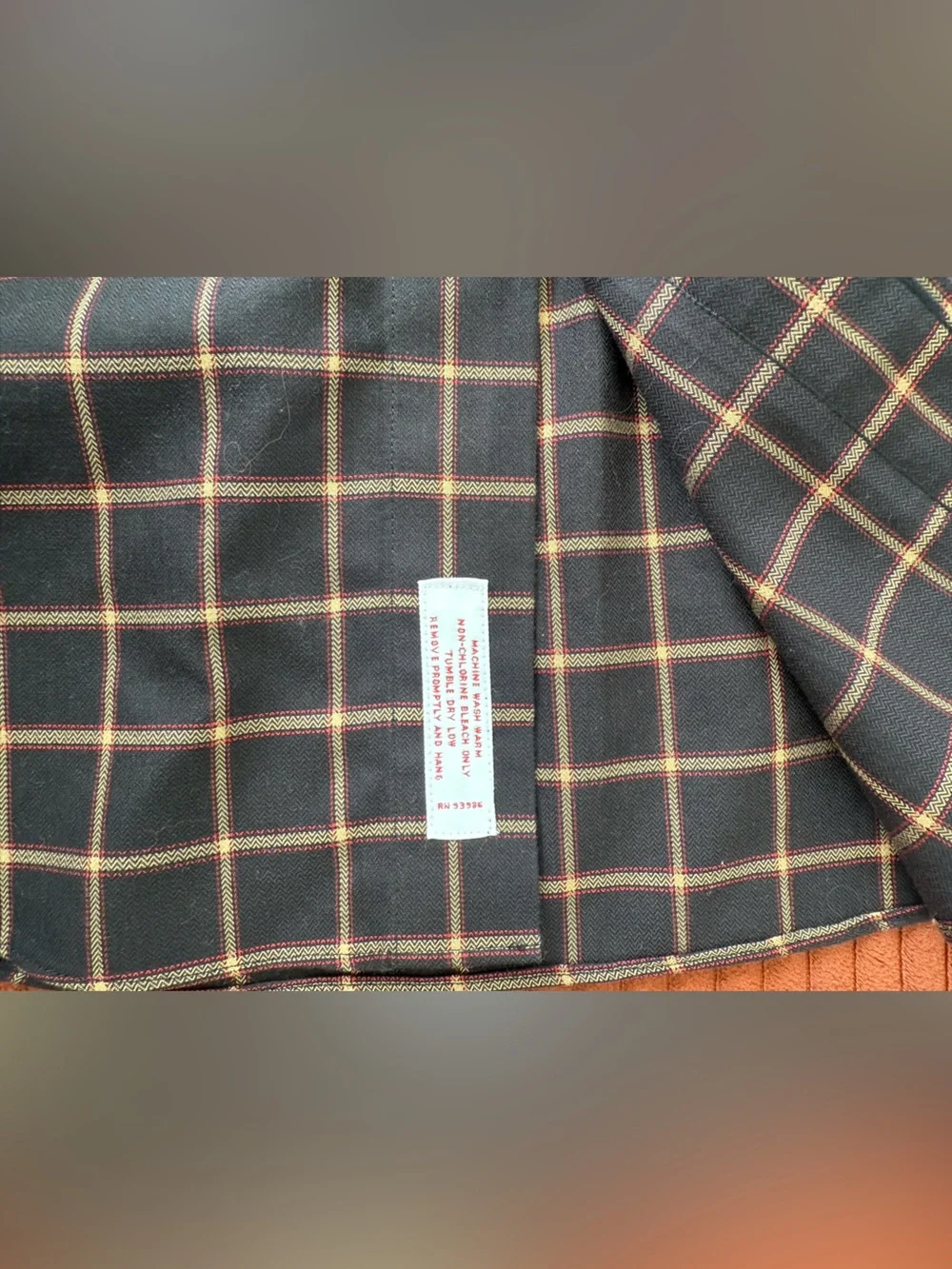 Men's Black Windowpane Button-Down Shirt